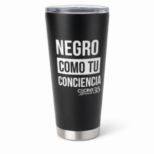 Travel Coffee Mug – “Negro como tu conciencia”